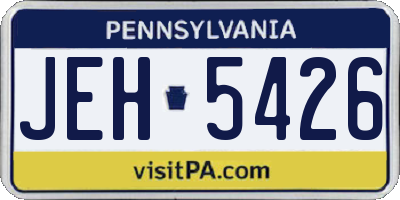 PA license plate JEH5426