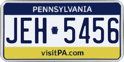 PA license plate JEH5456
