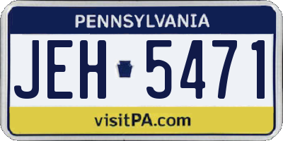 PA license plate JEH5471