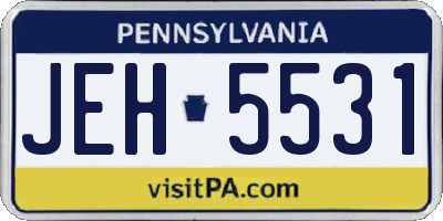 PA license plate JEH5531