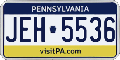 PA license plate JEH5536