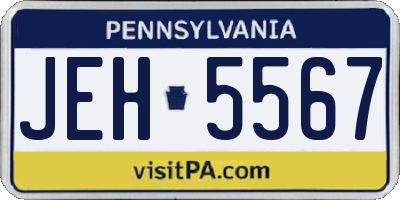 PA license plate JEH5567