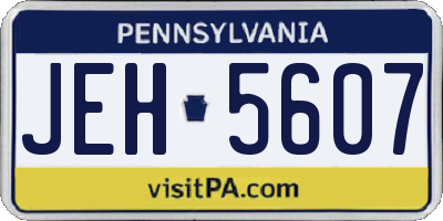 PA license plate JEH5607