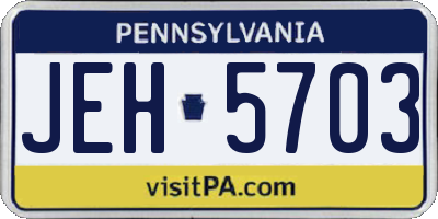 PA license plate JEH5703
