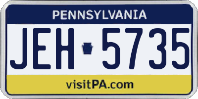 PA license plate JEH5735