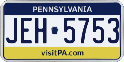PA license plate JEH5753