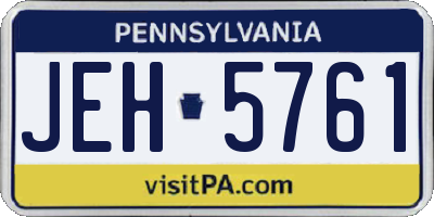 PA license plate JEH5761