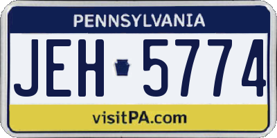 PA license plate JEH5774