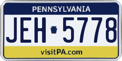 PA license plate JEH5778