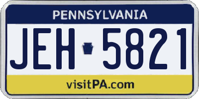 PA license plate JEH5821