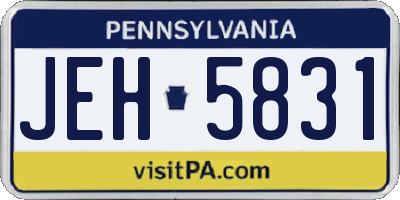 PA license plate JEH5831