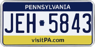 PA license plate JEH5843