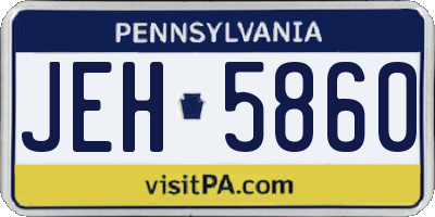 PA license plate JEH5860
