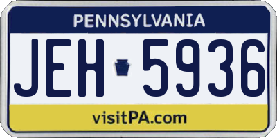 PA license plate JEH5936