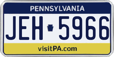 PA license plate JEH5966