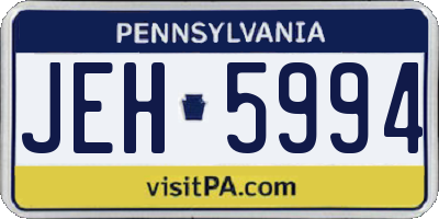 PA license plate JEH5994