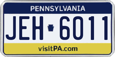 PA license plate JEH6011
