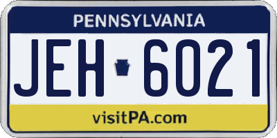 PA license plate JEH6021