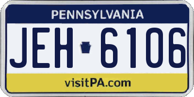 PA license plate JEH6106