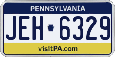 PA license plate JEH6329