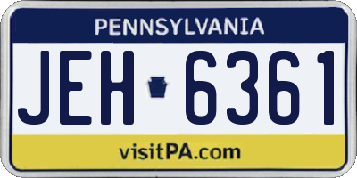 PA license plate JEH6361