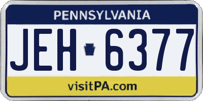 PA license plate JEH6377