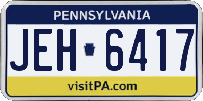 PA license plate JEH6417
