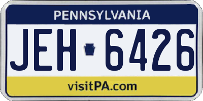 PA license plate JEH6426