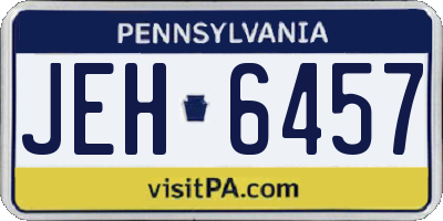 PA license plate JEH6457