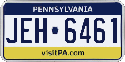 PA license plate JEH6461