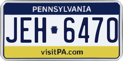 PA license plate JEH6470