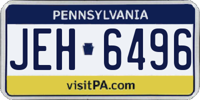 PA license plate JEH6496