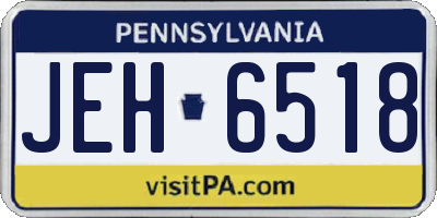 PA license plate JEH6518