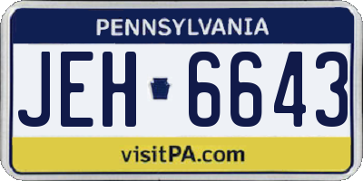 PA license plate JEH6643