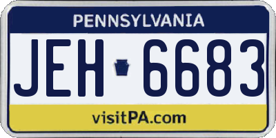 PA license plate JEH6683