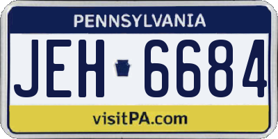 PA license plate JEH6684