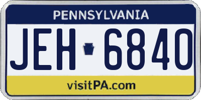 PA license plate JEH6840