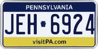 PA license plate JEH6924