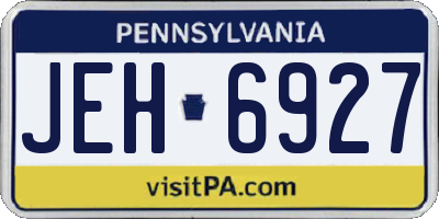 PA license plate JEH6927