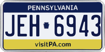 PA license plate JEH6943