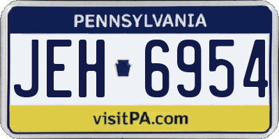 PA license plate JEH6954