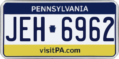 PA license plate JEH6962
