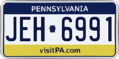 PA license plate JEH6991
