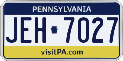 PA license plate JEH7027