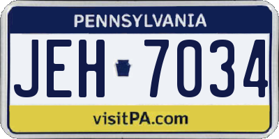 PA license plate JEH7034