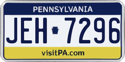 PA license plate JEH7296