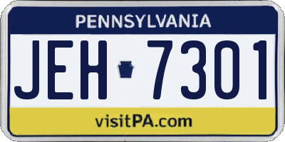 PA license plate JEH7301