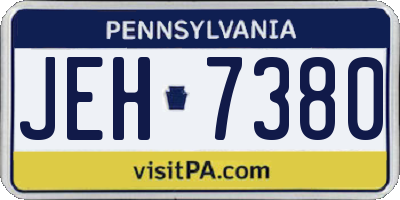 PA license plate JEH7380
