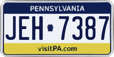 PA license plate JEH7387
