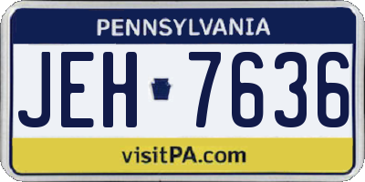 PA license plate JEH7636